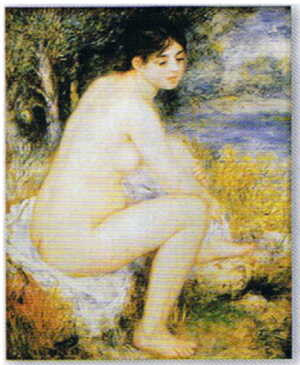 ピエール オーギュスト ルノワール 足を拭う水浴の女